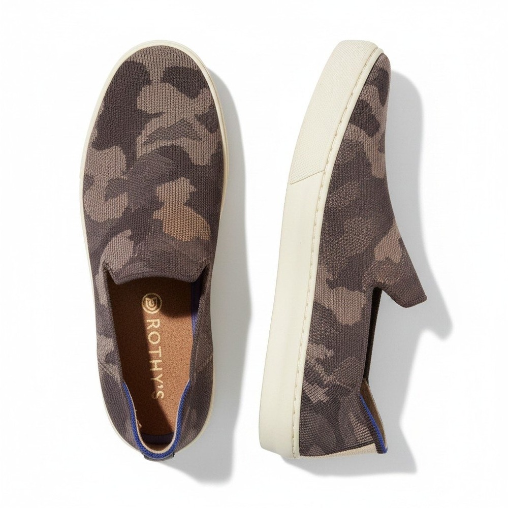 Rothy's The Sneaker 7.5 Shadow Camo Slip On Knit Flats Gorpcore